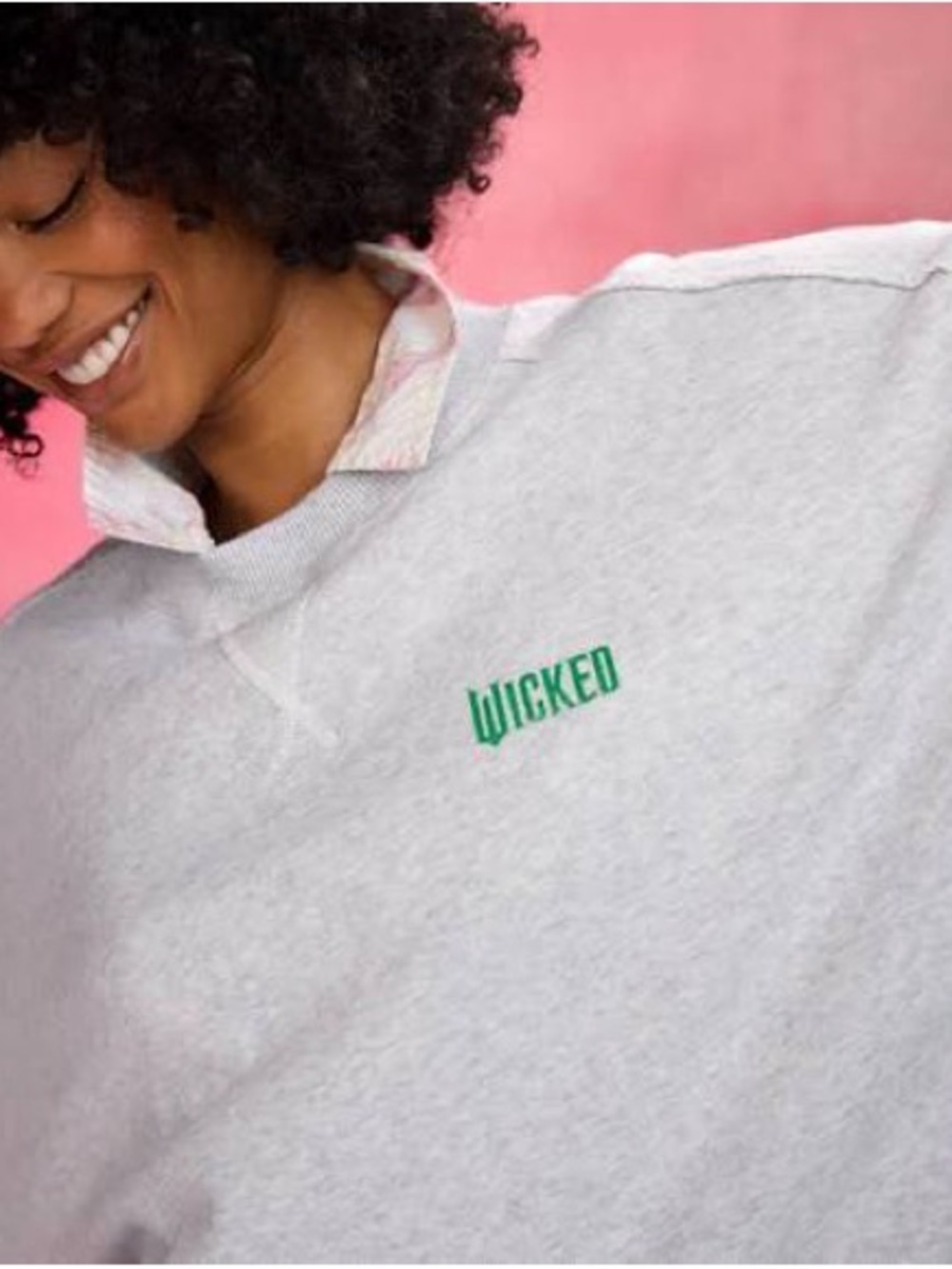 Gray Sweatshirt with Green "WICKED"